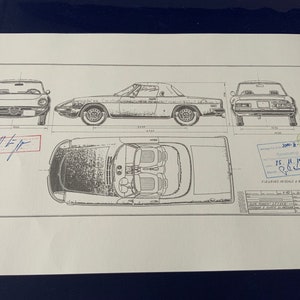 Alfa Romeo Spyder 1969 construction drawing ART work