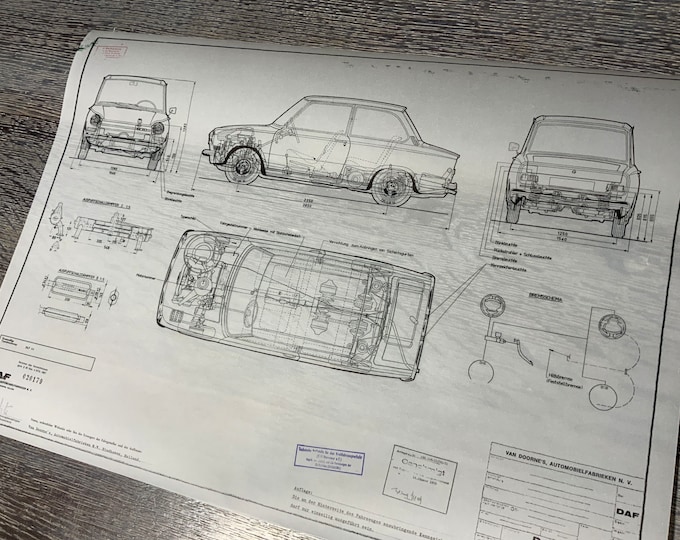 DAF 44 1971 construction drawing ART work Blueprint