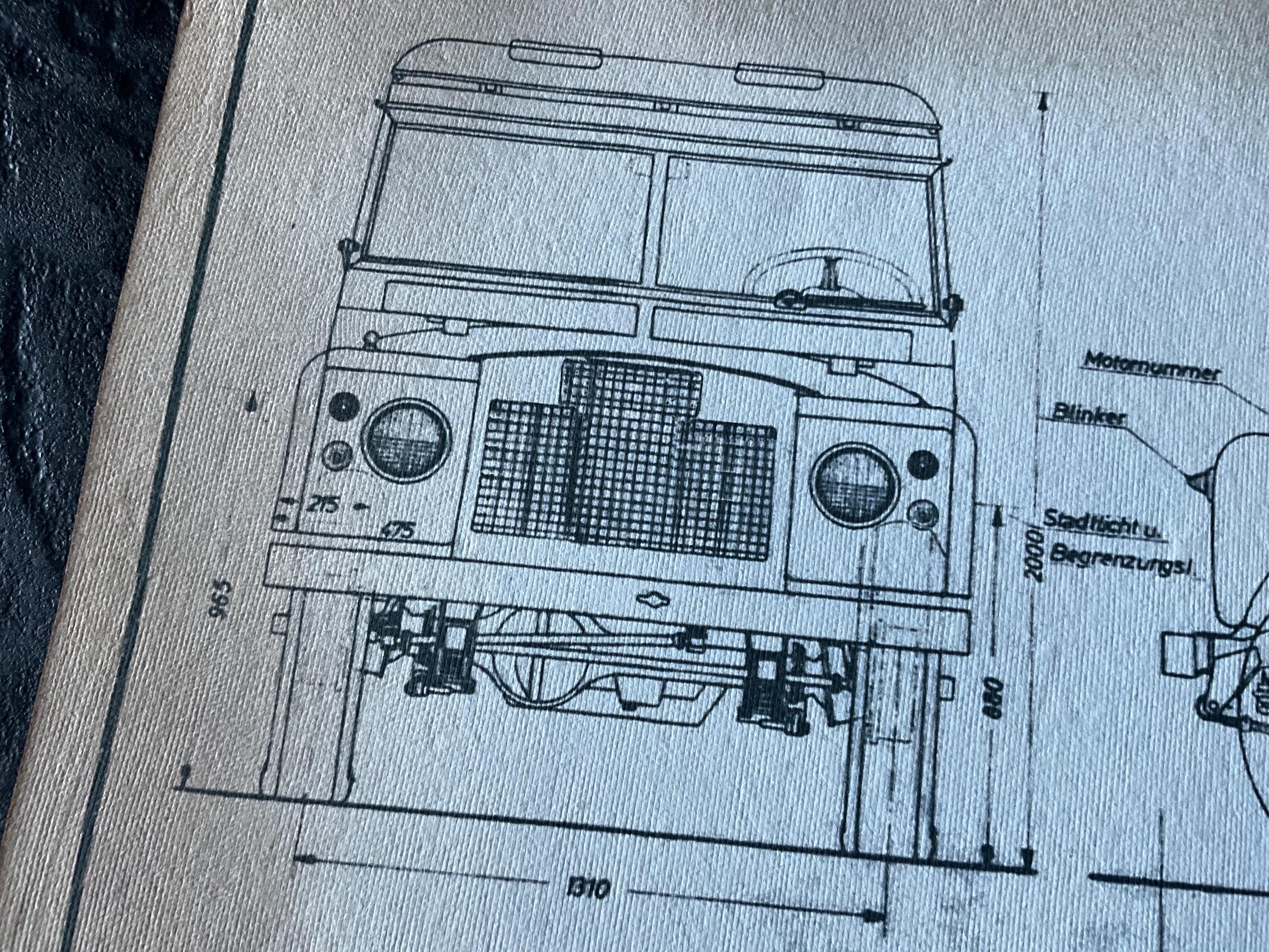 Land Rover Series III 1970 109“ Artwork Construction Drawing Blueprint ...