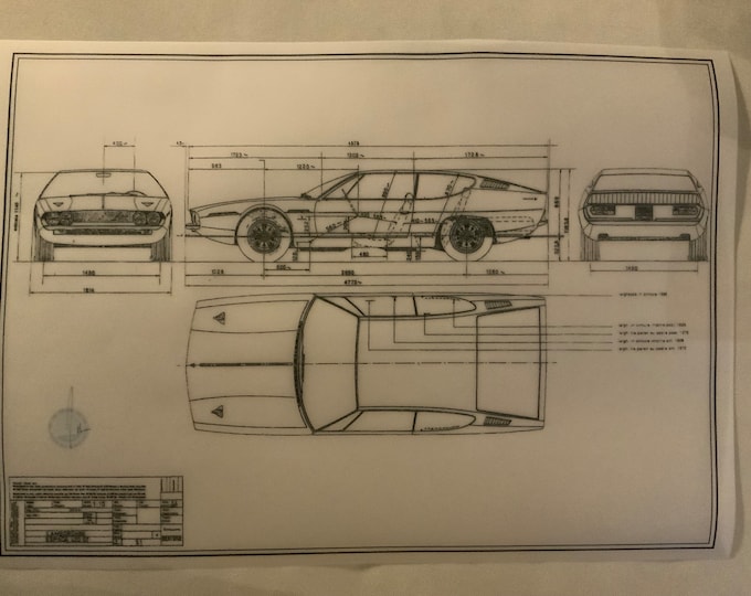 Lamborghini Espada 400 GT 1967 construction drawing ART work