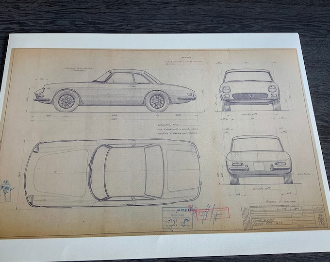 Ferrari 275 GTE 1964 construction drawing ART work blueprint
