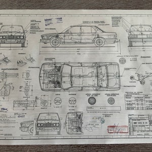 BMW E28 520i Modification Front 1984 Design Drawing ARTwork
