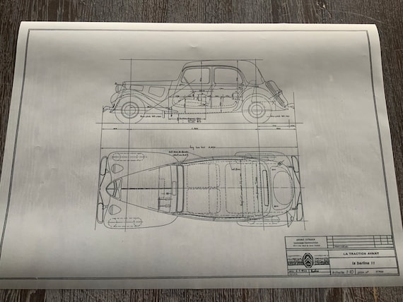 Citroen Traction Avant 11 1934 Construction Drawing ART Work