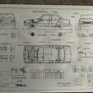 Ascona C 1.8 E 1982 bouwtekening KUNSTwerk Opel