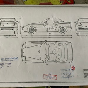 BMW Z1 1989 Konstruktionszeichnung ART work Blaupause