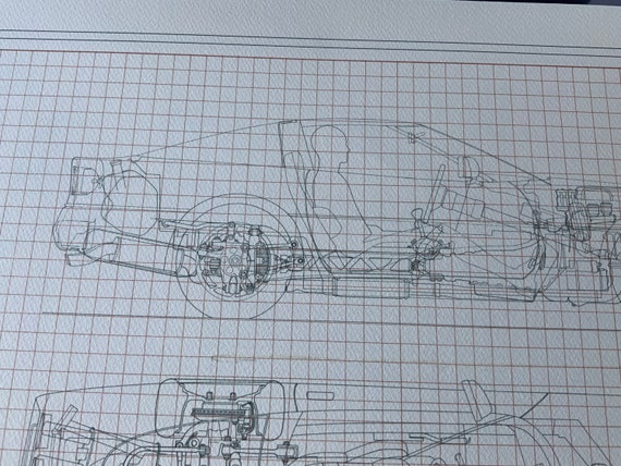 Chevrolet Corvette C4 1984 X Ray Construction Drawing ART Work