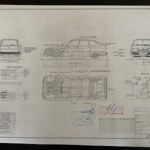 GSA Special Citroen 1980 construction drawing ART work blueprint