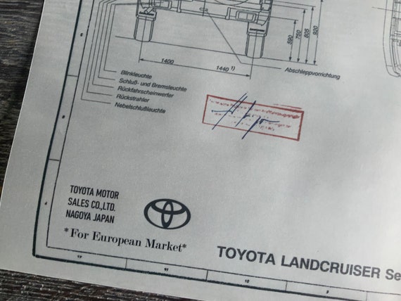 Toyota Land Cruiser Series 70 / 2 1990 Construction Drawing ART