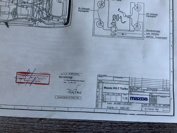 Mazda RX 7 Turbo 1987 Design Drawing ART Work - Etsy Israel
