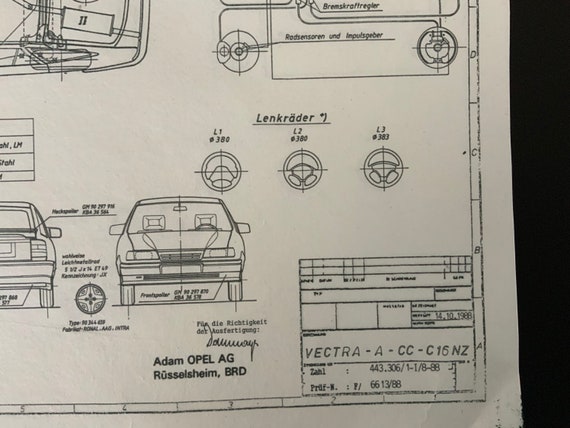 Vectra A CC C16 NZ From 1988 Design Drawing ART Work Opel - Etsy
