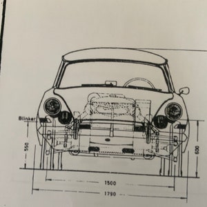 Citroen DS 21 Pallas 1966 construction drawing ART work blueprint image 6