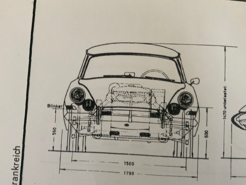 Citroen DS 21 Pallas 1966 construction drawing ART work blueprint image 6