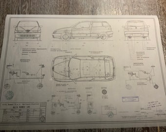 Alfa Romeo 145 1994 construction drawing ART work
