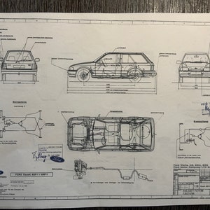 Ford Escort IV Turnier from 1988 construction drawing ARTwork