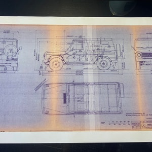 Mercedes G-Class W460 Cabriolet construction drawing ART work blueprint