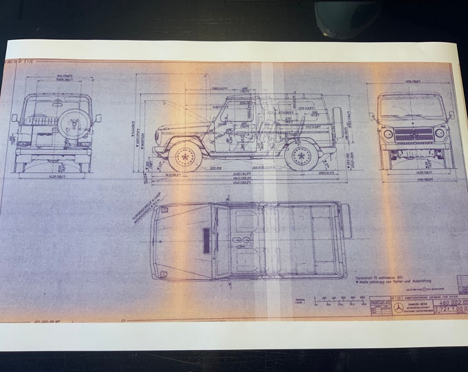 Mercedes G-Class W460 Cabriolet construction drawing ART work blueprint