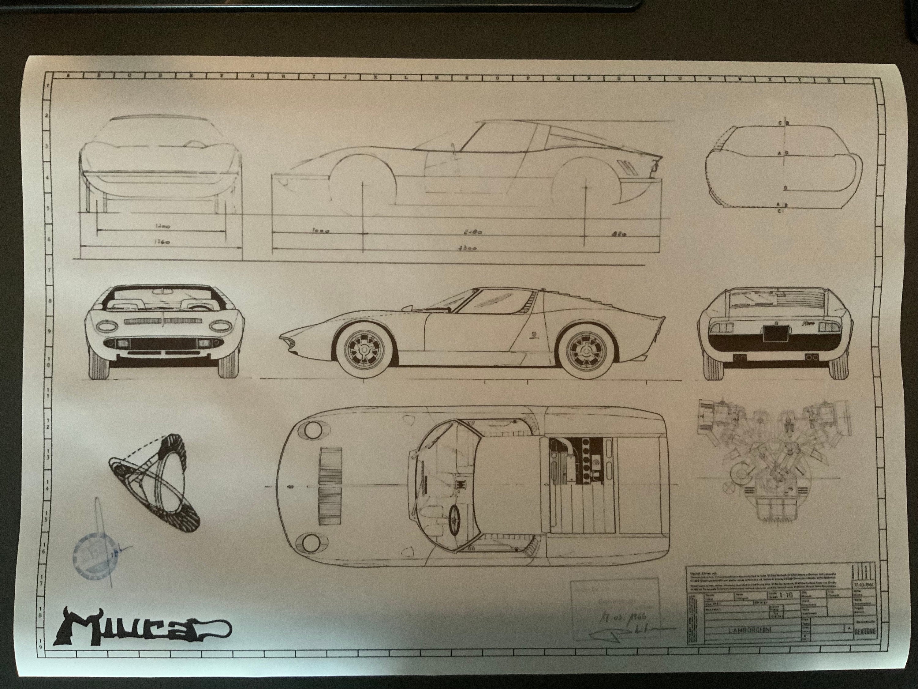 Lamborghini Miura 1966 Construction Drawing Artwork - Etsy Lamborghini Miura 1966 Construction Drawing Artwork - Etsy