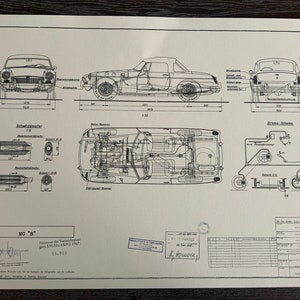 MG B 1968 construction drawing blueprint