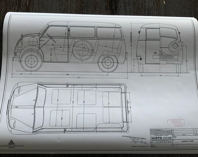 Lloyd LT 600 construction drawing ART work blueprint