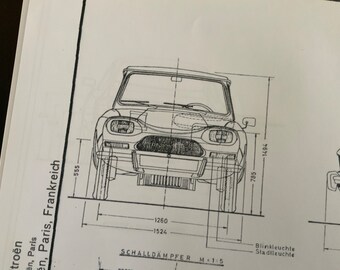 Citroen Ami 8 1969 Construction Drawing ART Work Blueprint - Etsy