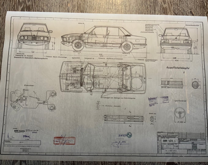 BMW E12 528i 1977 design drawing ARTwork