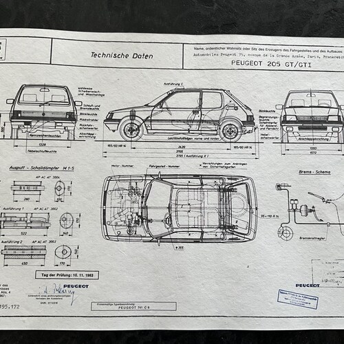 Peugeot 205 GT / GTI 1983. Design Drawing ART Work - Etsy
