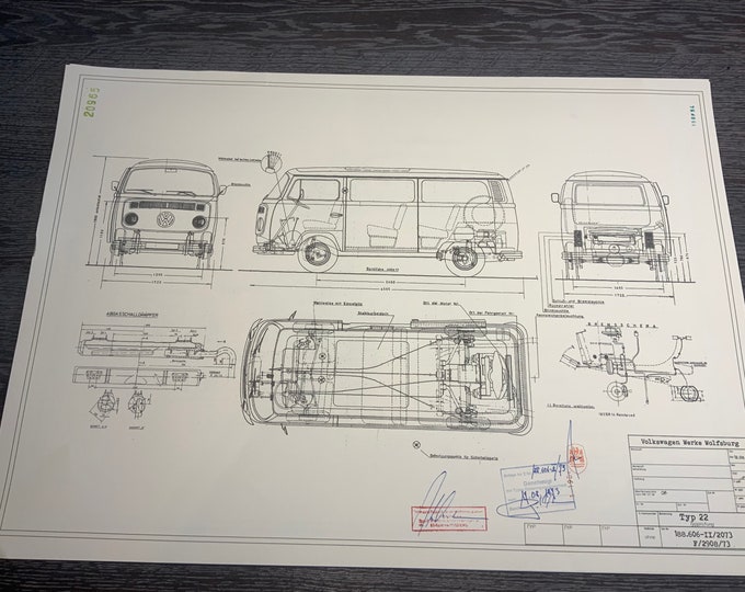 T2 B 1973 construction drawing ART workBlueprint