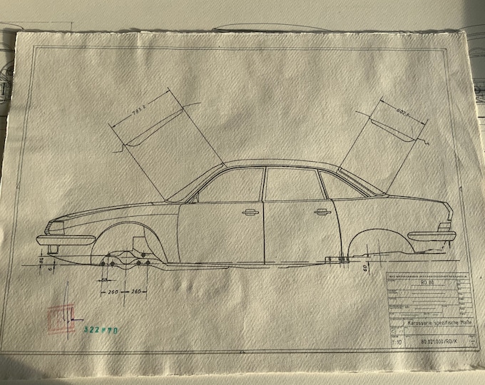 NSU RO 80 1969 straightening bench plan construction drawing ART work blueprint