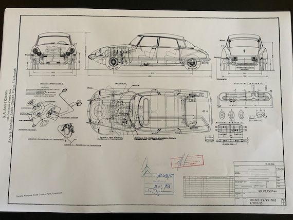 シトロエン DS 21 パラス 1966 建設図面 アートワーク 設計図 - Etsy 日本