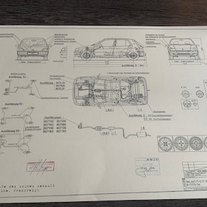 Renault Clio construction drawing ART work blueprint