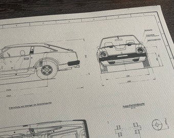 Datsun 280 ZX Construction Drawing ART Work Blueprint - Etsy