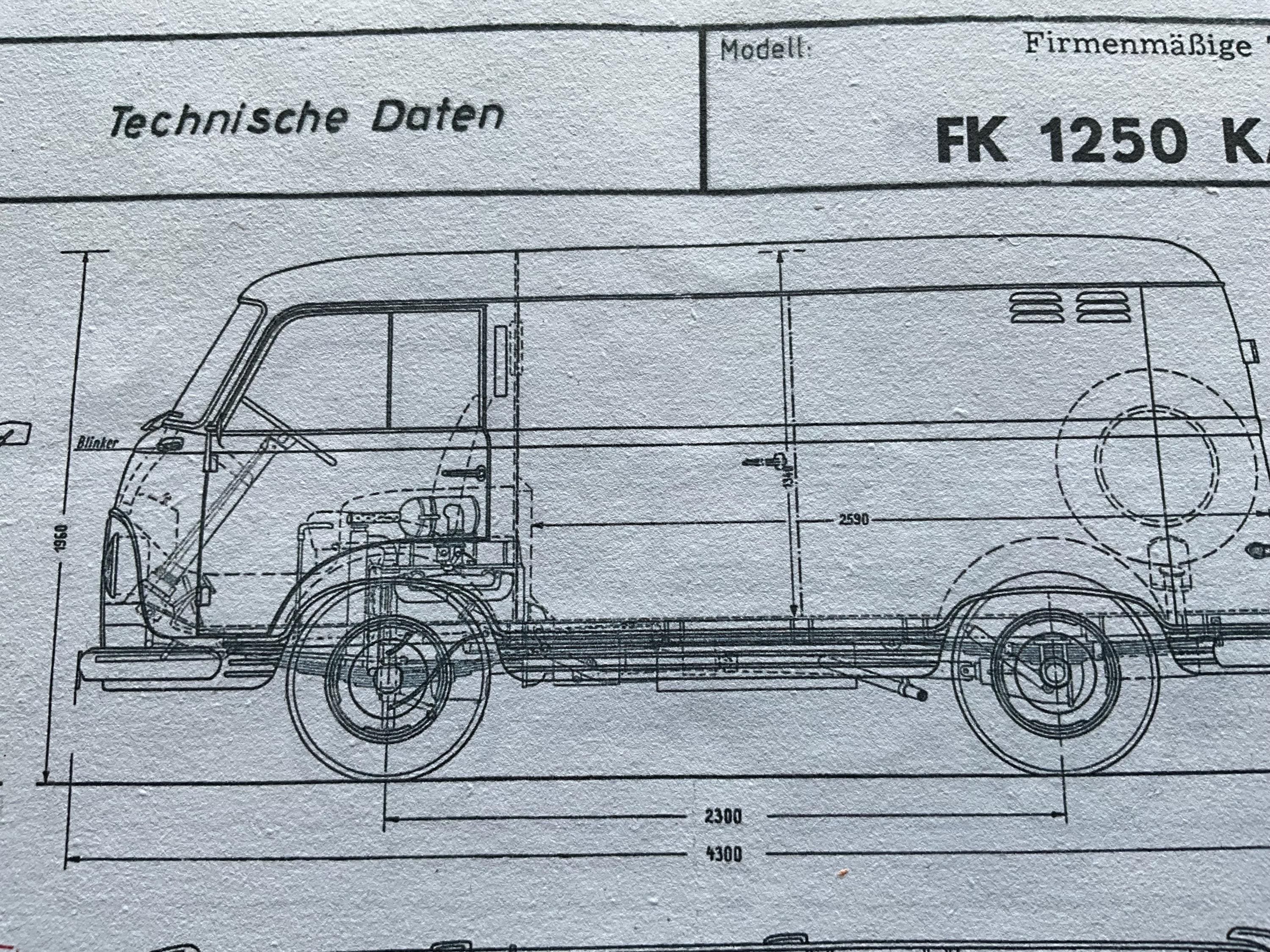 Ford Transit FK 1250 Panel Van 1958 Construction Drawing ART Work ...