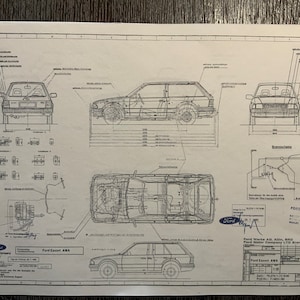 Ford Escort III Turnier from 1980 design drawing ARTwork