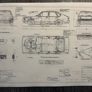 Passat Type 32 GLS 85PS 1977 design drawing ART work