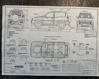 Nissan Terrano II R20 1993 Short Construction Drawing ART Work - Etsy