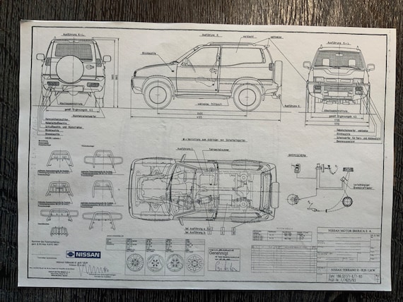 Nissan Terrano II R20 1993 Short Construction Drawing ART Work - Etsy