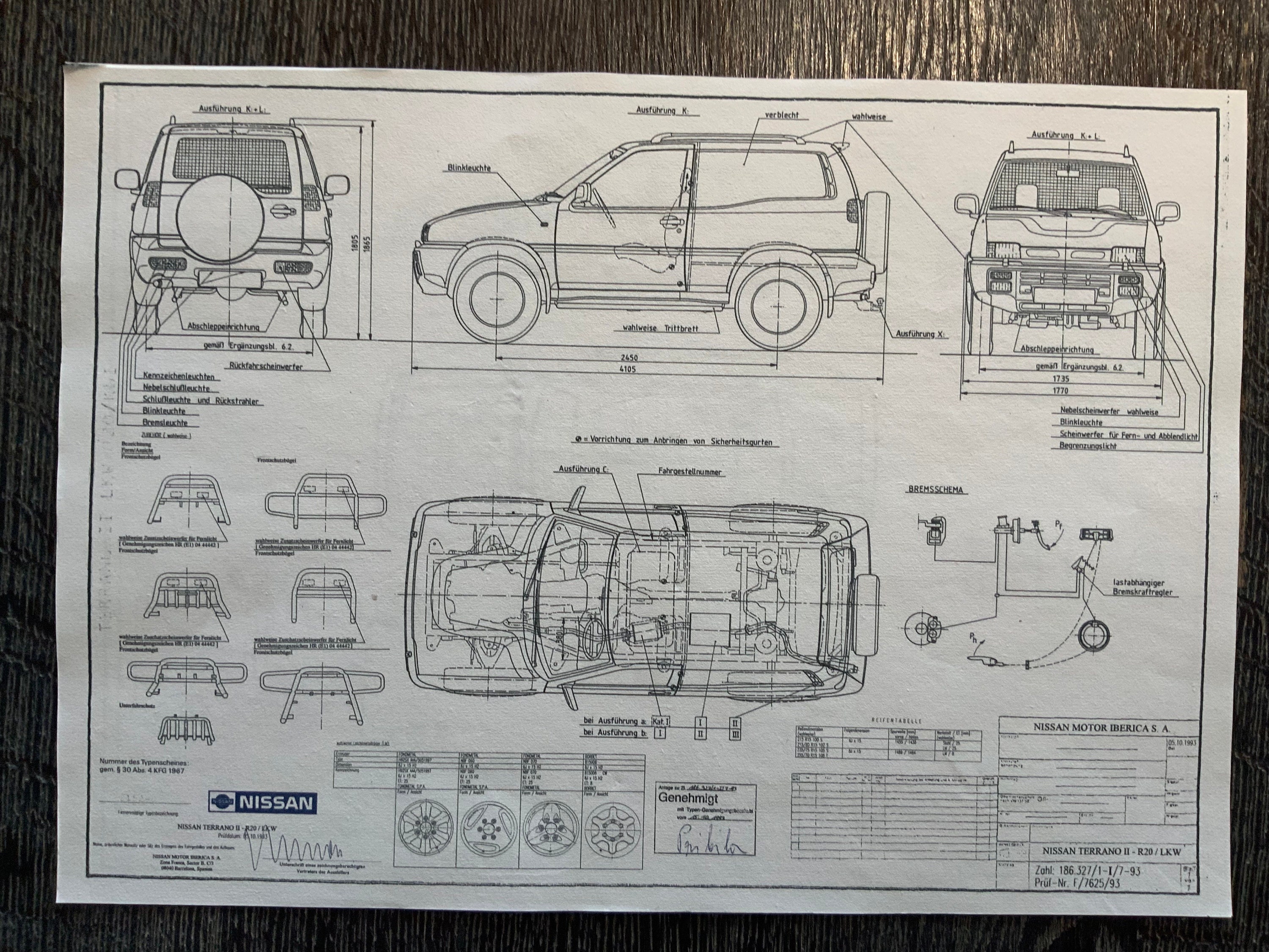 Nissan Terrano II R20 1993 Short Construction Drawing ART Work - Etsy