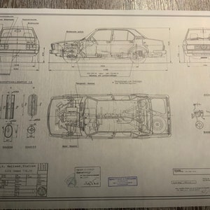 Alfa Romeo Alfetta 2.0 1976 116.55 construction drawing ART work blueprint