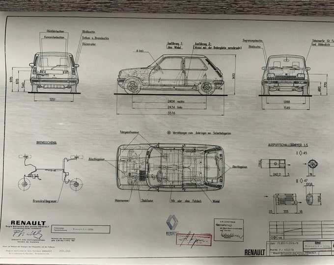 Renault R5 122501 1978 construction drawing ART work blueprint