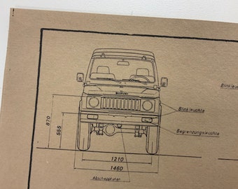 Samurai SJ51 SJ41 Lang Suzuki From 1983 Construction Drawing ART