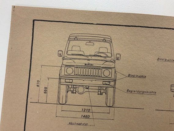 Samurai SJ51 SJ41 Lang Suzuki From 1983 Construction Drawing ART