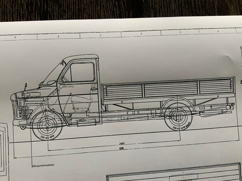 Ford Transit 175 Flatbed Truck Diesel 1972 Construction Drawing ART ...