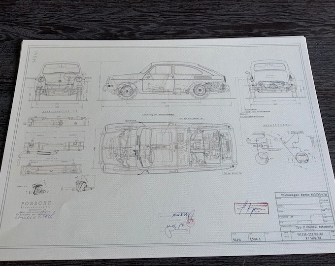 Type 31 1600 TL Automatic hatchback. Construction drawing ART work blueprint