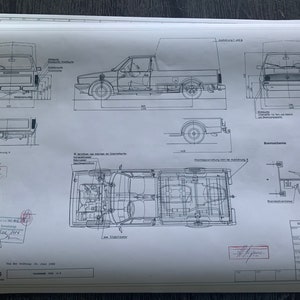 Caddy Type 14K from 1988 construction drawing ART work blueprint