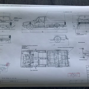 Caddy type 14K from 1988 construction drawing ART work blueprint