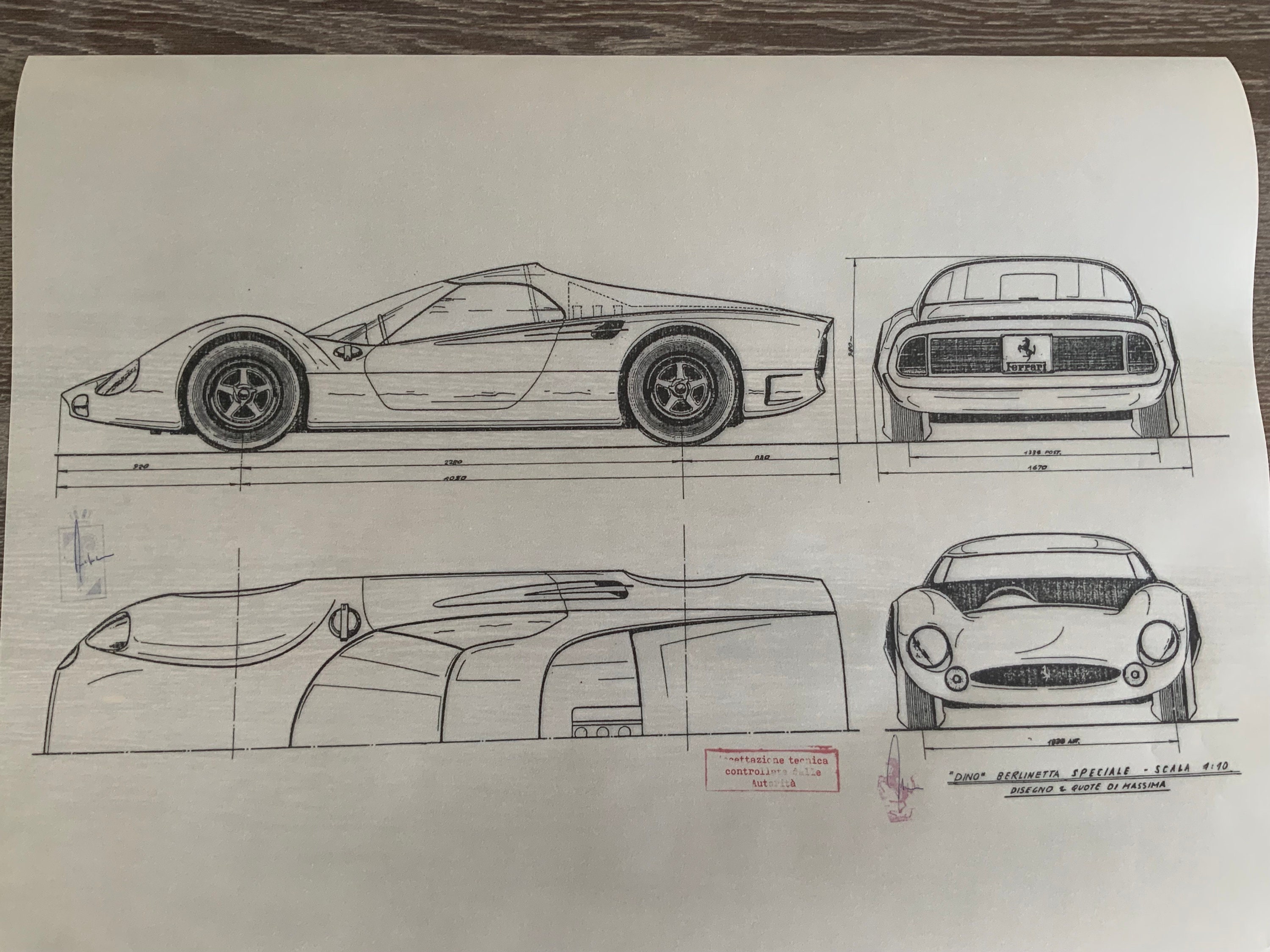FERRARI Dino Berlinetta Speciale 構造図 ART 作品 - Etsy 日本