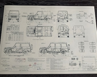 Mercedes G-Class W460 all models from 1980 onwards Construction drawing ART work Blueprint