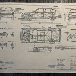 Passat Typ 32B CL/D 50PS 1980  Konstruktionszeichnung ART work