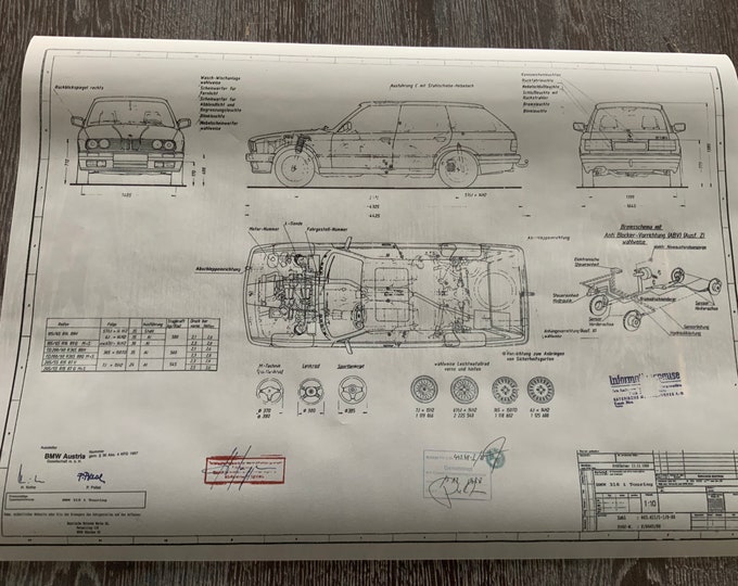 E30 BMW 318i Touring 1988 construction drawing ARTwork
