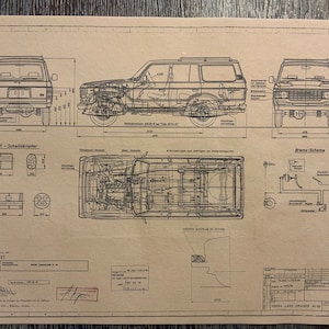 Land Cruiser HJ 60 From 1981 Toyota Construction Drawing ART Work